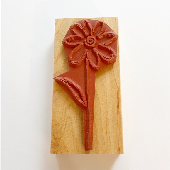 Great Impressions Flower Wood Rubber Stamp - Picture 2 of 6